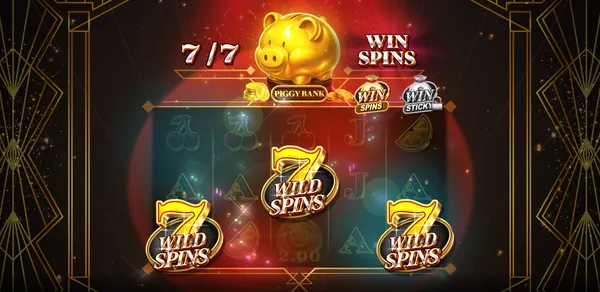 Win Spins running with 7 and Wild Spins symbols in view