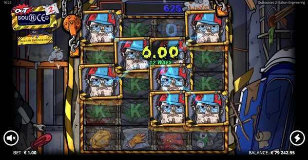 Base game win across the 5-5-5-5 grid