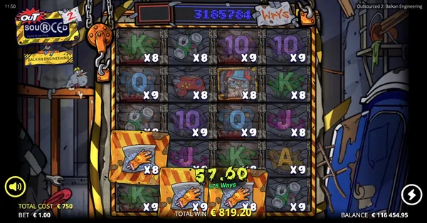 A Print Spins respin running with 8x multipliers on every position