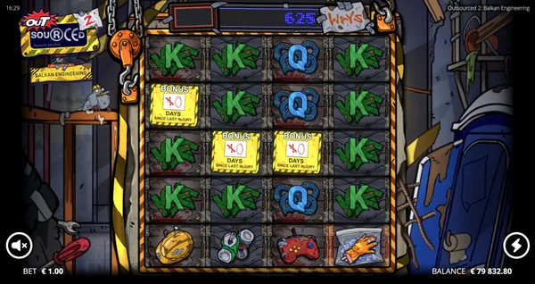 Three bonus symbols triggering four Tilt Spins
